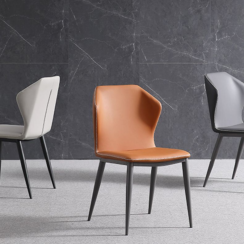 Contemporary Style Kitchen Metal Chair Wingback Dining Armless Side Chair (Set of 2) Clearhalo ' kitchen&dining_furn' 'Dining Chairs' 'Dining Tables & Seating' 'dining_chair' 'furn' 'furn_dining_chair' 'Furniture' 'furniture_dining_chair' 'Kitchen & Dining Furniture' 'kitchen' 1200x1200_383db0c2-7e7b-4690-a097-e7ac8a90b902