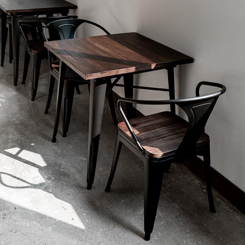 Industriel 1/2/5 pièces meubles en bois massif en bois ensemble en marron