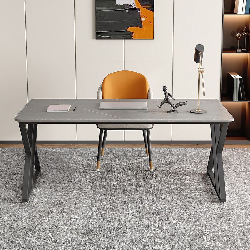 Contemporary Gaming Desk Rectangular Office Desk with Metal Legs Clearhalo 'furn' 'furn_office_desk' 'Furniture' 'Office Desks' 'Office Furniture' 'office_desk' 1200x1200_383eb8a8-6c39-45cf-904e-66477ceaae6b