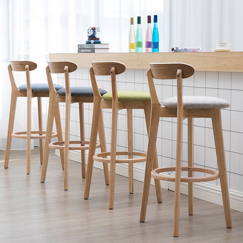 Scandinavian Matte Finish Solid Wood Bar Stool Dessert Shop Footrest Stool Clearhalo 'Bar Furniture' 'Bar Stools' 'bar_stools' 'furn' 'furn_bar_stools' 'Furniture' 'furniture_bar_stools' 'Kitchen & Dining Furniture' 1200x1200_383efb71-2e9d-4c3a-b9de-51d736f9ad68