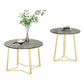 Frame Nesting Coffee Table Set Modern Round Glass Coffee Table