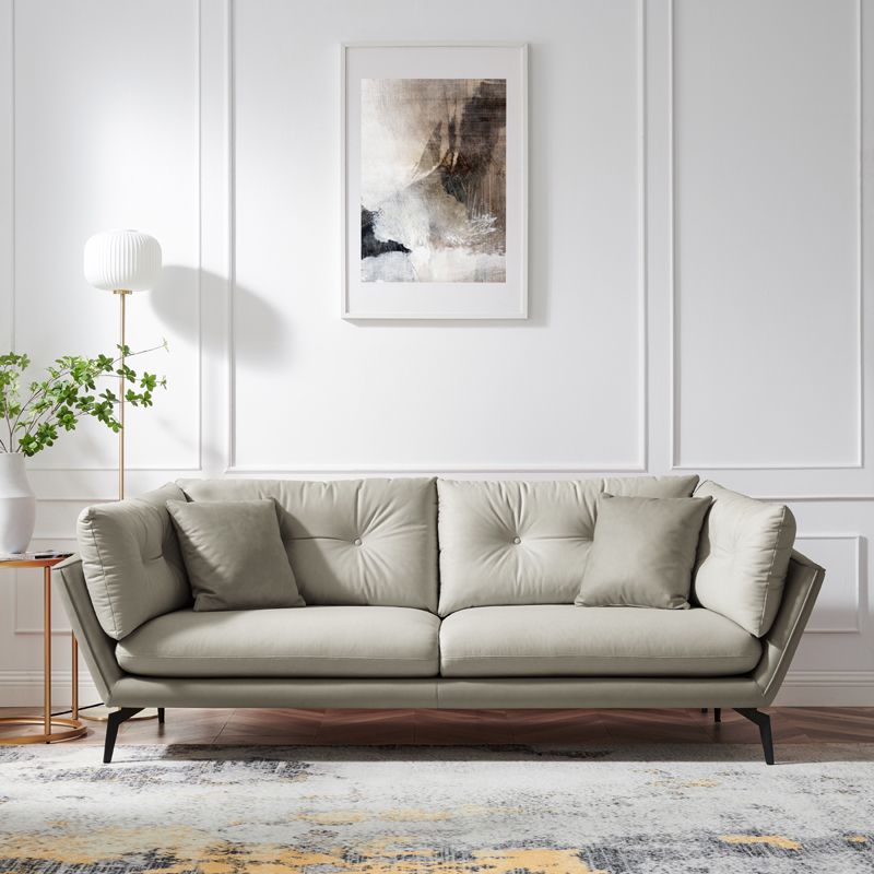 31 " High Modern Faux Leather Flared Arm Standard Sofa with Cushions for Apartment Clearhalo 'furn' 'furn_sofas' 'Furniture' 'furniture_sofas' 'Living Room Furniture' 'Sofa' 'sofas' 1200x1200_3840382c-73bb-40b1-9d95-295623e0ac57