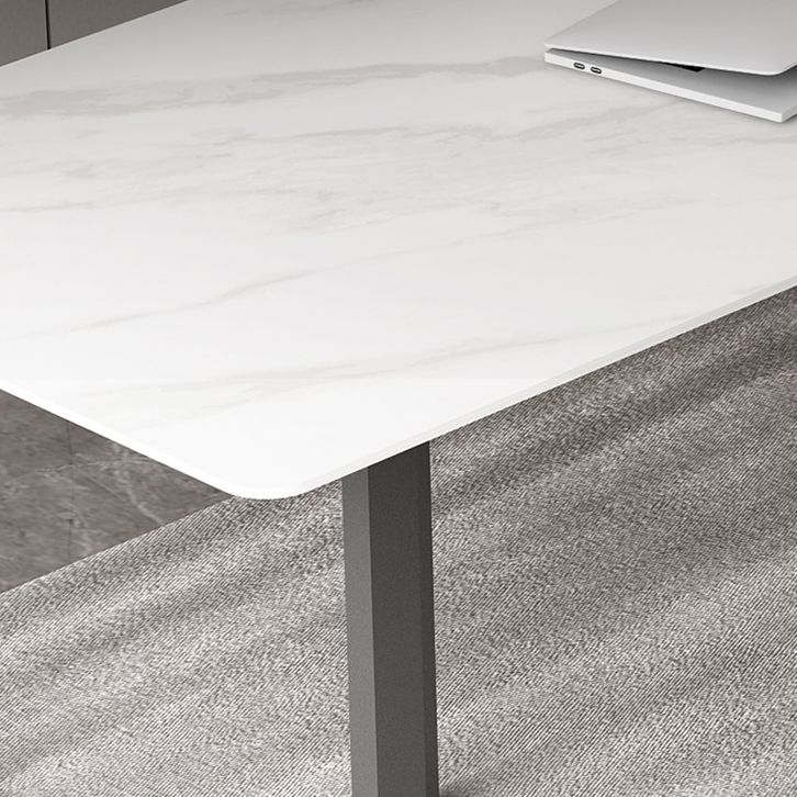Rectangle Double Pedestal Industrial Table Fixed Table with Sintered Stone Clearhalo ' dining_table' 'Dining Tables & Seating' 'Dining Tables' 'furn' 'furn_dining_table' 'Furniture' 'furniture_dining_table' 'Kitchen & Dining Furniture' 'kitchen&dining_furn' 'kitchen' 'kitchen_dining_table' 1200x1200_3841b5b5-e868-4b1b-94c6-552e4166302e