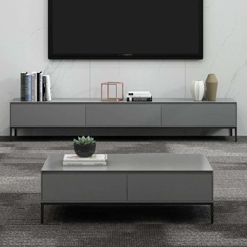 Contemporary Style TV Stand Stone and Engineered Wood TV Cabinet Clearhalo 'furn' 'furn_tv_stands_entertainment_centers' 'Furniture' 'Living Room Furniture' 'TV Stands & Entertainment Centers' 'TV Stands & Media Storage Furniture' 'tv_stands_entertainment_centers' 1200x1200_3841c1ec-5063-4435-9b5d-923923e81076