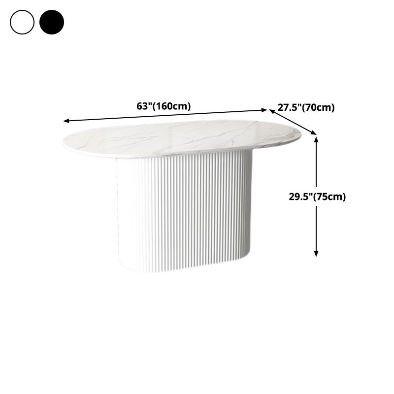 Metal Modern Oval Dining Table White Sintered Stone Top Table for Dining Room and Kitchen Clearhalo ' dining_table' 'Dining Tables & Seating' 'Dining Tables' 'furn' 'furn_dining_table' 'Furniture' 'furniture_dining_table' 'Kitchen & Dining Furniture' 'kitchen&dining_furn' 'kitchen' 'kitchen_dining_table' 1200x1200_38421f66-10ea-430a-a2c3-5401b6f5bb02
