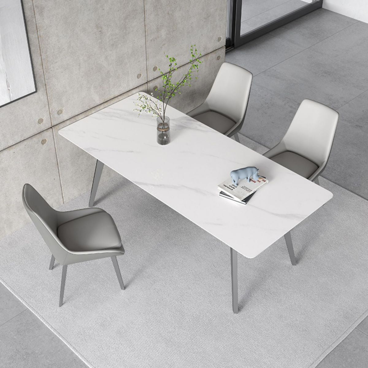 Luxury Sintered Stone Top Table Rectangle Table with 4 Legs for Restaurant Clearhalo ' dining_table' 'Dining Tables & Seating' 'Dining Tables' 'Furniture' 'furniture_dining_table' 'Kitchen & Dining Furniture' 'kitchen&dining_furn' 'kitchen' 'kitchen_dining_table' 1200x1200_3843770a-5d33-4b12-835d-4b82731f8700