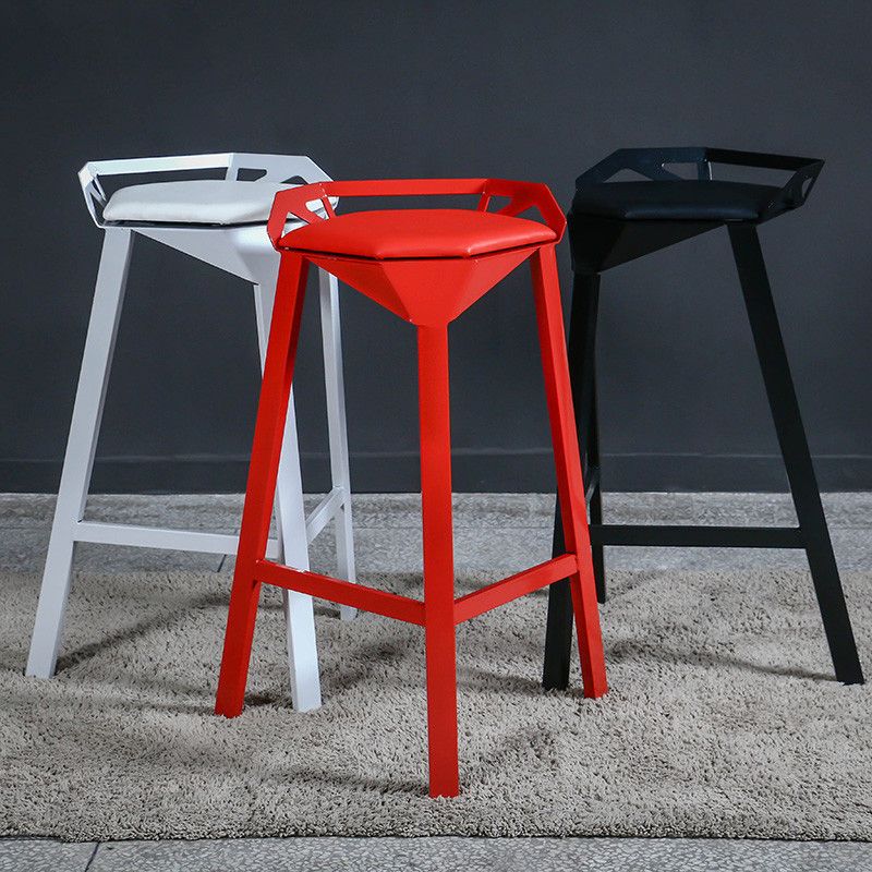 Modern Stackable Backrest Counter Stool Iron Cafe Bar Stool with Cushion and Pedal Clearhalo 'Bar Furniture' 'Bar Stools' 'bar_stools' 'furn' 'furn_bar_stools' 'Furniture' 'Kitchen & Dining Furniture' 1200x1200_38443abd-edbe-4933-ad5e-e4ad01ab0e65