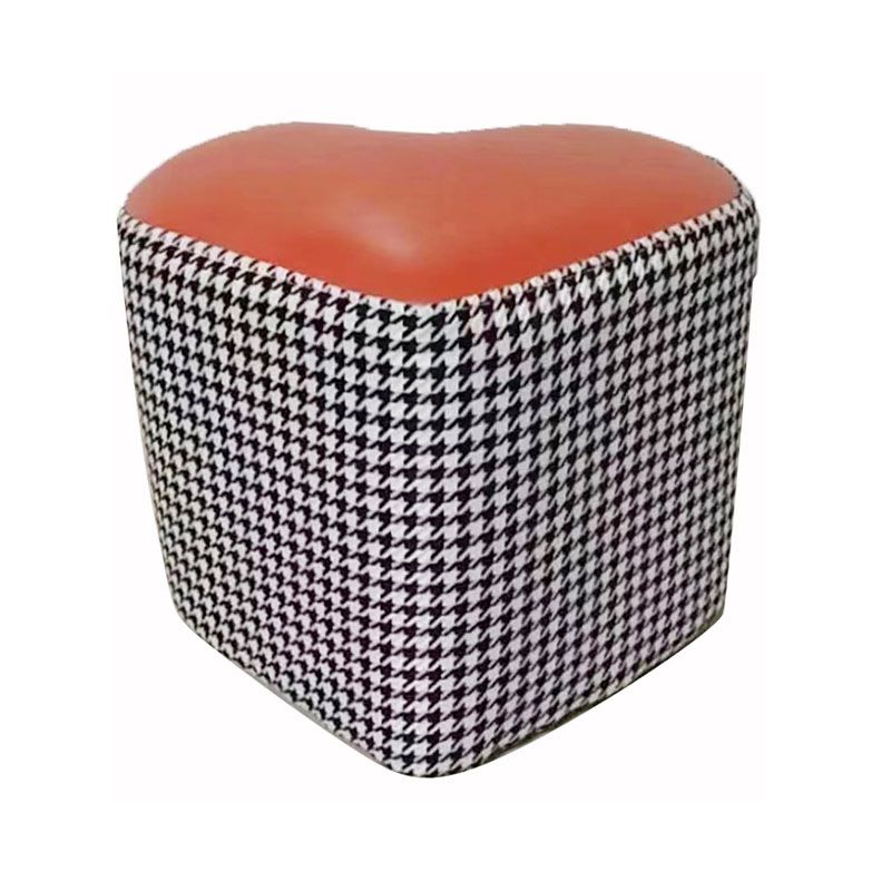 Moderne pouf osmanische Kunstleder gepolstert Houndstooth Heart Form Ottoman
