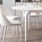 Contemporary White Round Stone Dining Table with 4 Steel Foot Clearhalo 'Dining Tables & Seating' 'Dining Tables' 'dining_table' 'furn' 'furn_dining_table' 'Furniture' 'Kitchen & Dining Furniture' 1200x1200_38480f2d-bd12-4108-9a47-3568f5b59226