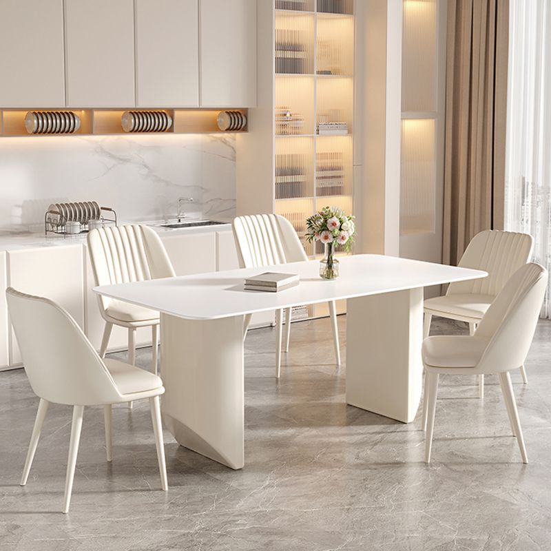 Modern 1/5/6/7 Pieces Furniture Sintered Stone Dining Set in White