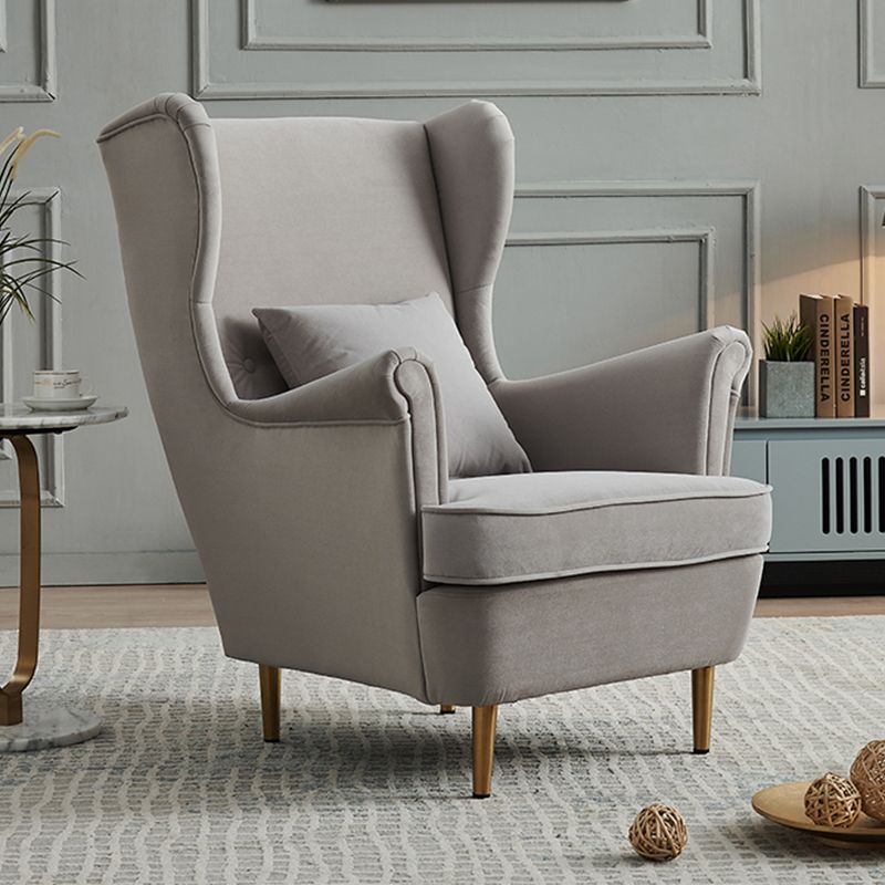 30.70" L x 37.79" W x 39.76" H Fabric Wingback Chair Metal Four Leg Accent Chair Clearhalo 'Accent Chairs' 'accent_chairs' 'Chairs & Seating' 'furn' 'furn_accent_chairs' 'Furniture' 'furniture_accent_chairs' 'Living Room Furniture' 1200x1200_3848a5ac-3293-4e70-8be4-9089f01ba024