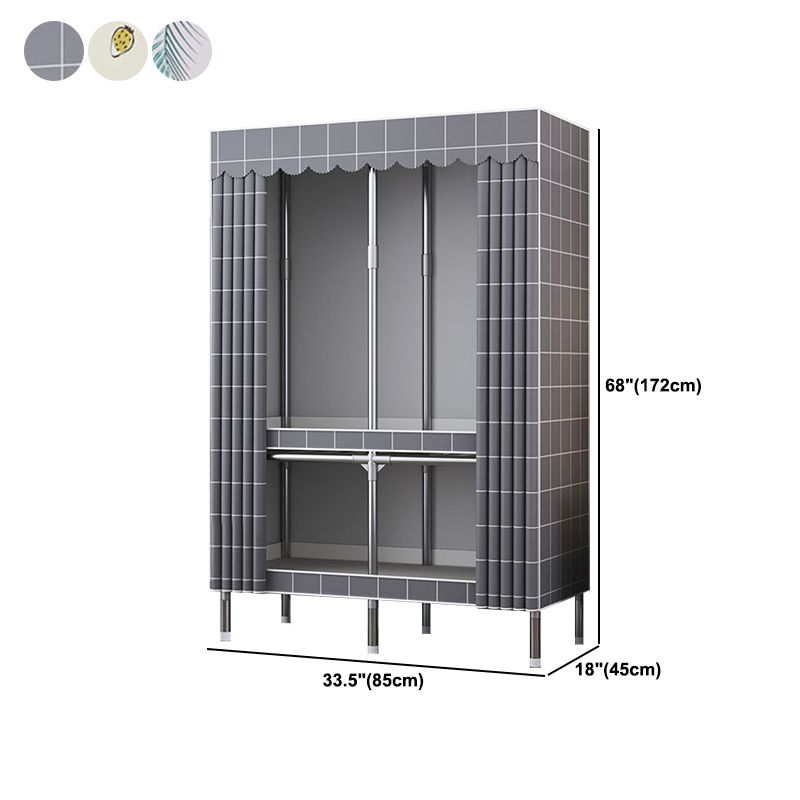 Asta di stoffa del guardaroba in metallo in stile contemporaneo incluso l'armadio del guardaroba per la casa