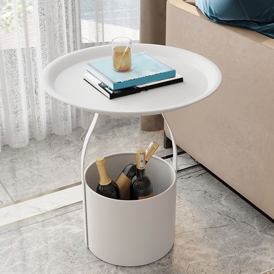 Mid-Century Metal Side End Table Tray Top Corner Table for Living Room