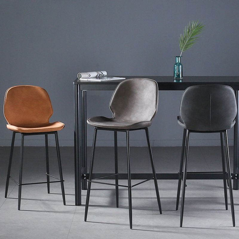 Nordic Style Leather Upholstered Barstool 4 Feet Bar Stool for Dining Room Clearhalo 'Bar Furniture' 'Bar Stools' 'bar_stools' 'furn' 'furn_bar_stools' 'furniture_bar_stools' 'Kitchen & Dining Furniture' 'kitchen&dining_furn' 'kitchen' 'kitchen_furn' Furniture' 1200x1200_384e4172-71b1-43bf-bdc7-07f52fd01250