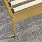 Contemporary Metal and Wood Slat Bed with Rectangular Headboard