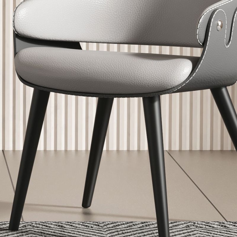 Home Faux Leather Dining Chairs Black Legs Dining Room Chair Clearhalo 'Dining Chairs' 'Dining Tables & Seating' 'dining_chair' 'furn' 'furn_dining_chair' 'Furniture' 'Kitchen & Dining Furniture' 1200x1200_384f4b64-a137-4956-912e-970383332894