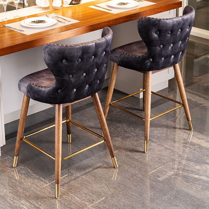 Low Back Dining Stools Bucket Armless Bar Stools with Wood Base Clearhalo 'Bar Furniture' 'Bar Stools' 'bar_stools' 'furn' 'furn_bar_stools' 'Furniture' 'Kitchen & Dining Furniture' 1200x1200_3850cca3-6c5e-410d-b6f3-c0cb80862c92