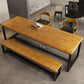Banc de banc en bois massif de 11,8 "de largeur en bois de salle à manger naturelle avec des jambes en métal