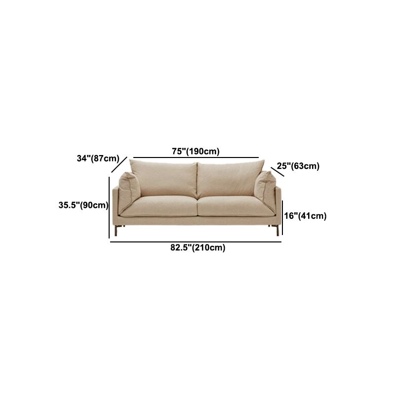2つの枕を備えたモダンなソファ標準枕トップアームファブリックソファ