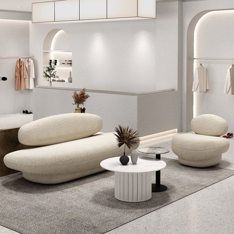 Dichiarazione di divano curvo in stile moderno di lana in beige