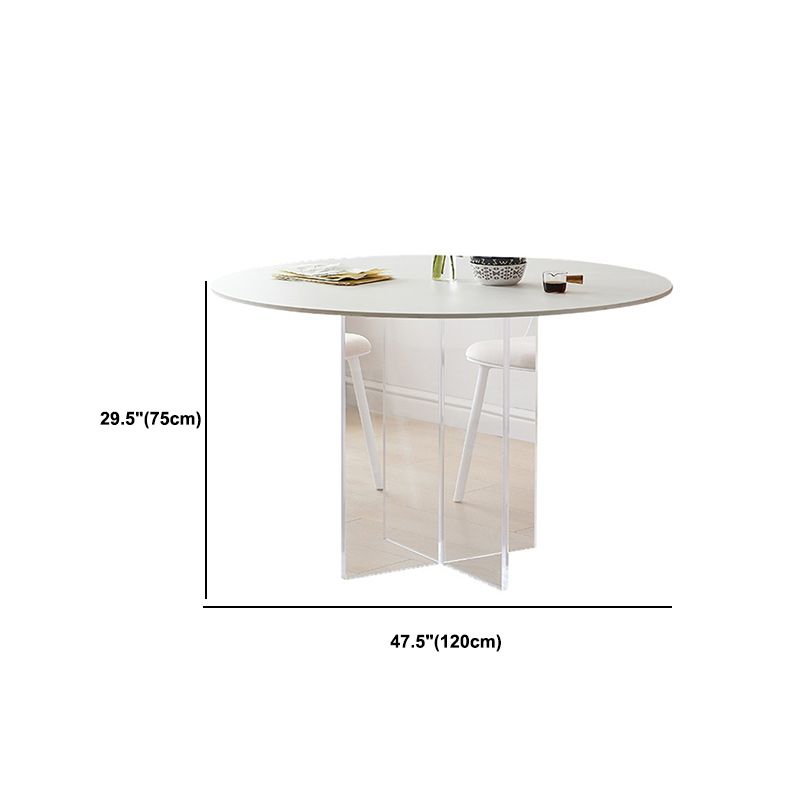 Modern Dining Set 1/3/4/5 Pcs Round Dining Table with Side Chairs in White Clearhalo 'Dining Room Sets' 'Dining Tables & Seating' 'dining_room_set' 'furn' 'furn_dining_room_set' 'Furniture' 'Kitchen & Dining Furniture' 1200x1200_3852ea9b-2337-482e-bdb5-904898fa4e96