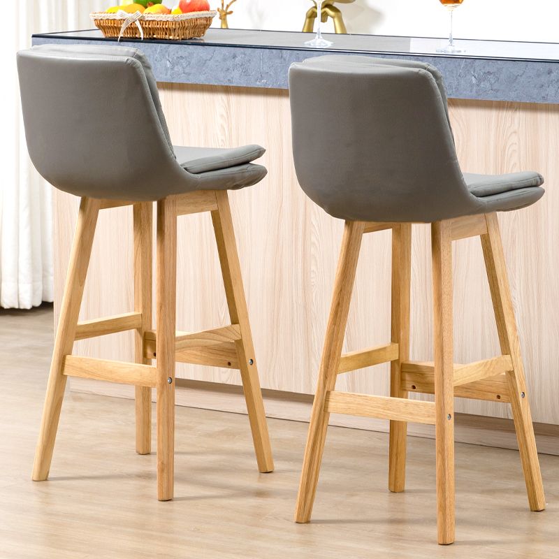Leather Bucket Bar Stool Low Back Modern Indoor Counter Stool with Wood Legs Clearhalo 'Bar Furniture' 'Bar Stools' 'bar_stools' 'furn' 'furn_bar_stools' 'furniture_bar_stools' 'Kitchen & Dining Furniture' 'kitchen&dining_furn' 'kitchen' 'kitchen_furn' Furniture' 1200x1200_38534fb8-1cf4-4dc1-b158-32c61022073a