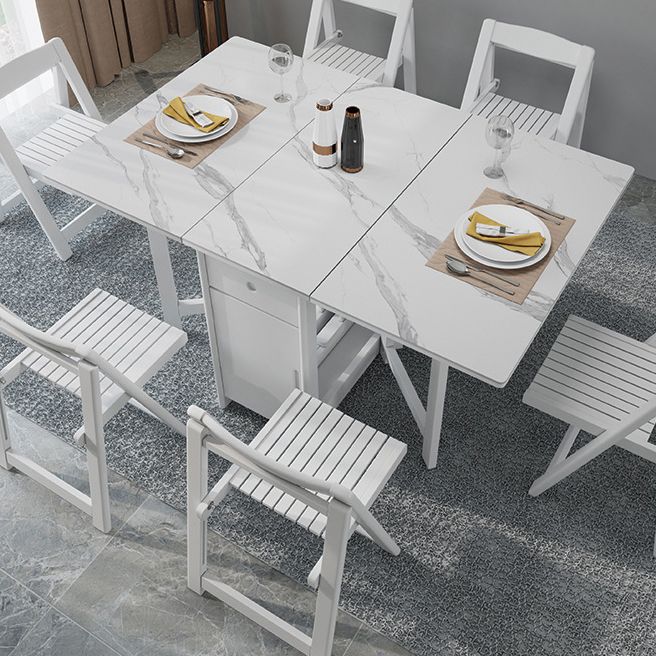 Contemporary Folding Furniture Stone Pedestal Dining Site Table for Home (only Table) Clearhalo 'Dining Tables & Seating' 'Dining Tables' 'dining_table' 'furn' 'furn_dining_table' 'Furniture' 'Kitchen & Dining Furniture' 1200x1200_3853e08c-92d9-4928-95bb-46da4cfd1315