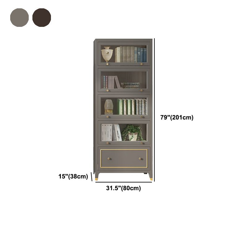 Vertical Glam Standard Bookcase Beech Closed Back Bookcase with Drawer Clearhalo 'Bookcases' 'furn' 'furn_bookcases' 'Furniture' 'Office Furniture' 1200x1200_385571dc-696e-4aab-a95e-f4a798f093d8