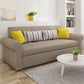 Cushion Back Futon Sofá almohada de cama con brazos acampanados sofá durmiente