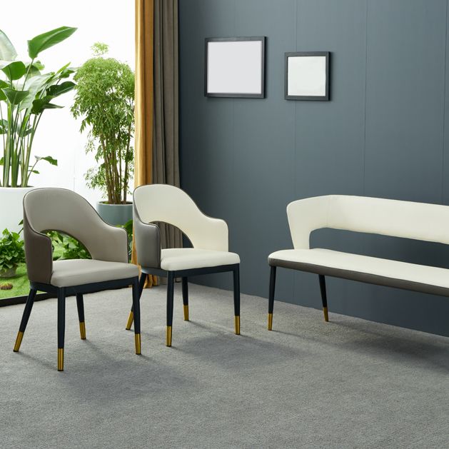 Metal Industrial Dining Chair with Arms Matte Finish Open Back Side Chair Clearhalo 'Dining Chairs' 'Dining Tables & Seating' 'dining_chair' 'furn' 'furn_dining_chair' 'Furniture' 'Kitchen & Dining Furniture' 1200x1200_3858f5a2-e146-4bdf-98bd-2b1e97b8bddb