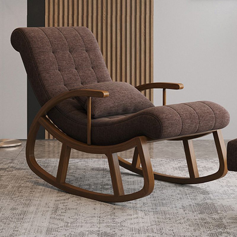 25.59 "brede accentstoel katoen blend lounge stoel met slee en kussen terug