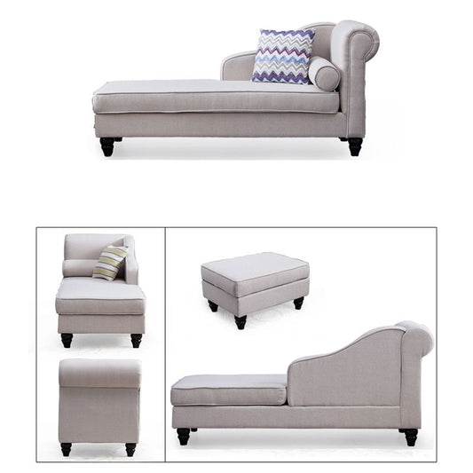 Modern Style Chaise Lounge Couch Solid Color Lounge Chair with Linen Clearhalo 'Chairs & Seating' 'Chaise Lounge' 'chaise_lounge' 'furn' 'furn_chaise_lounge' 'Furniture' 'Living Room Furniture' 1200x1200_385ade39-0ddd-46ec-b633-c1fc3c8f6d39