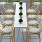 Glam 1/5/9 Pieces Counter Height Set Rectangle White Legs Indoor Pub Dining Set Clearhalo 'Bar Furniture' 'furn' 'furn_home_bar_bar_sets' 'Furniture' 'Home Bars & Bar Sets' 'home_bar_bar_sets' 'Kitchen & Dining Furniture' 1200x1200_385b23f3-cc26-411f-9109-0ae60aad67c7