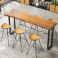 Mesa rectangular moderna de madera de pino, patas de hierro para comedor