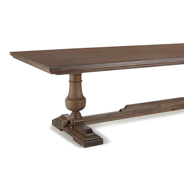 Mid-Century Modern Dining Table Rectangle Wooden Trestle Base Kitchen Table Clearhalo 'Dining Tables & Seating' 'Dining Tables' 'dining_table' 'furn' 'furn_dining_table' 'Furniture' 'Kitchen & Dining Furniture' 1200x1200_385c25d1-b0c2-49ae-a019-53558aaf4c55