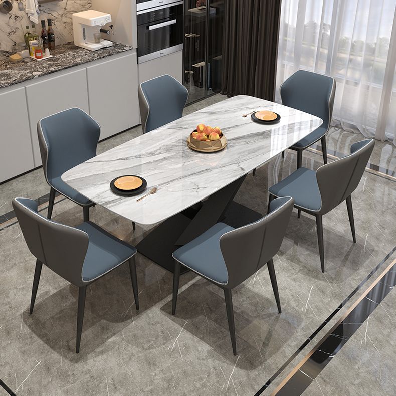 Metal Modern Rectangular Dining Table Sintered Stone Table with Pedestal Base Clearhalo ' dining_table' 'Dining Tables & Seating' 'Dining Tables' 'furn' 'furn_dining_table' 'Furniture' 'furniture_dining_table' 'Kitchen & Dining Furniture' 'kitchen&dining_furn' 'kitchen' 'kitchen_dining_table' 1200x1200_385c5f7e-b3e0-4dde-9abb-9270aa4d7cf0