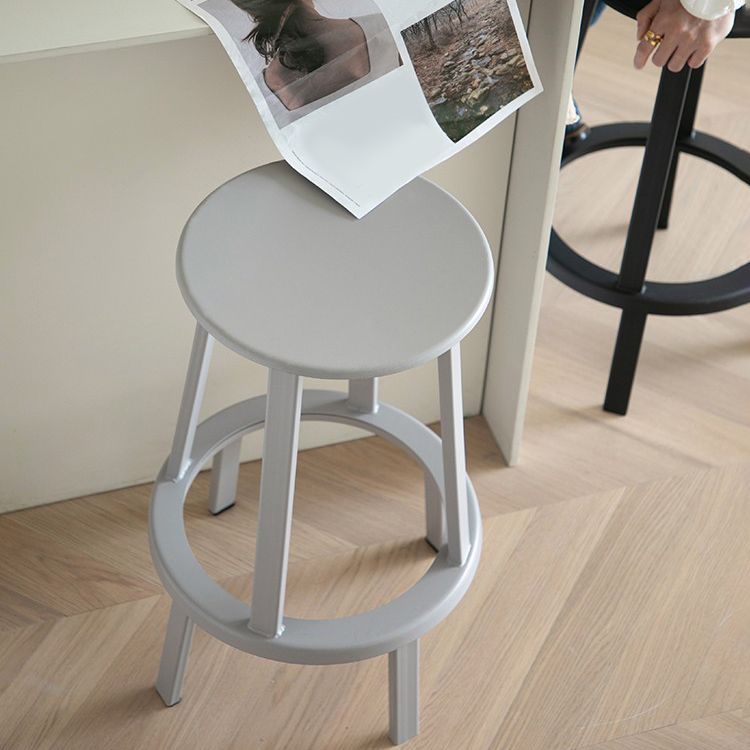 Contemporary Metal Legs Bar Stools Indoor Backless Bar Stool Clearhalo 'Bar Furniture' 'Bar Stools' 'bar_stools' 'furn' 'furn_bar_stools' 'Furniture' 'Kitchen & Dining Furniture' 1200x1200_385dd841-b022-4d36-a4b0-fead9589b9a1