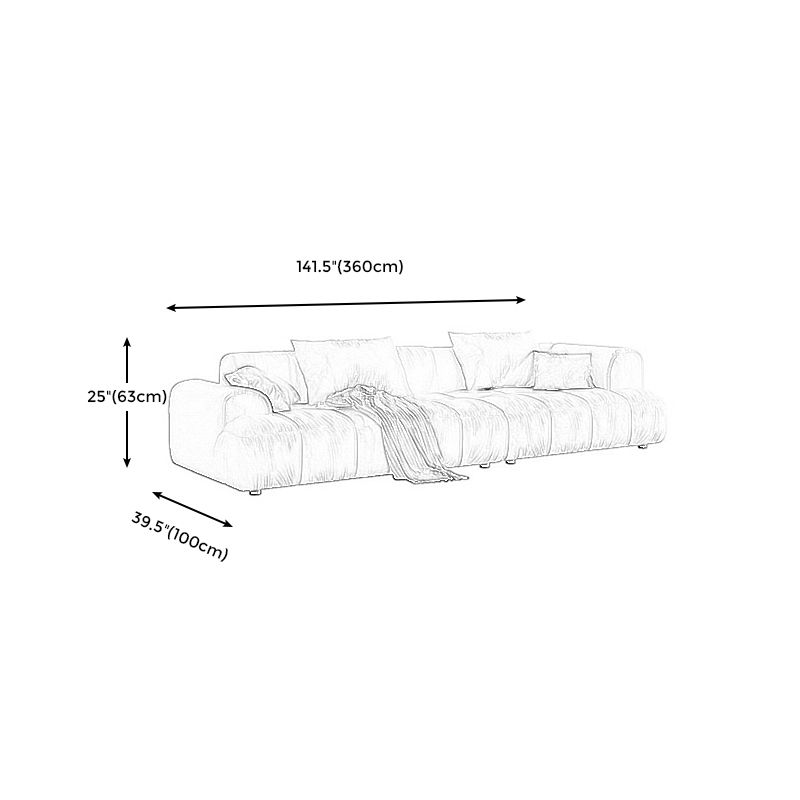 Contemporary Beige Round Arm Standard Sofa Tight Back Suede Couch with Pillows Clearhalo 'furn' 'furn_sofas' 'Furniture' 'furniture_sofas' 'Living Room Furniture' 'Sofa' 'sofas' 1200x1200_38607755-f9f2-42f4-950c-f86b2cdbad2b
