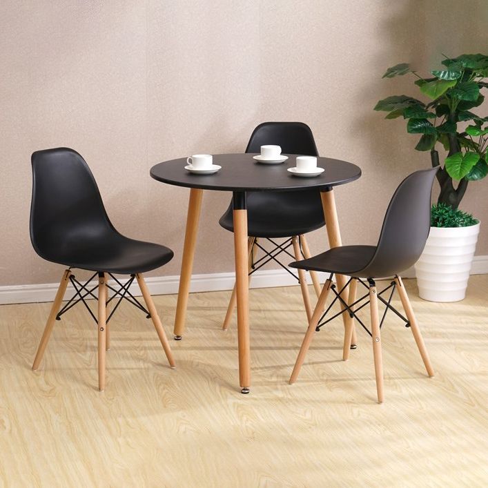 Wooden Dining Room Table for 2 Person with Natural Wood Legs Clearhalo 'Dining Tables & Seating' 'Dining Tables' 'dining_table' 'furn' 'furn_dining_table' 'Furniture' 'Kitchen & Dining Furniture' 1200x1200_3860901e-a684-434c-9947-d8657e576193