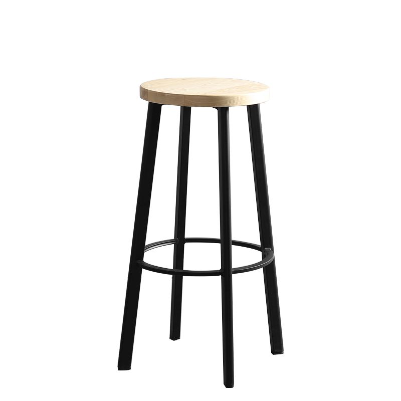 Modern Minimalist Bar And Counter Stool Wrought Iron Solid Wood Cafe Bar Stool,Set of 4 Clearhalo 'Bar Furniture' 'Bar Stools' 'bar_stools' 'furn' 'furn_bar_stools' 'furniture_bar_stools' 'Kitchen & Dining Furniture' 'kitchen&dining_furn' 'kitchen' 'kitchen_furn' Furniture' 1200x1200_3863b659-db4e-46bf-b1e4-47e9ab0299e2
