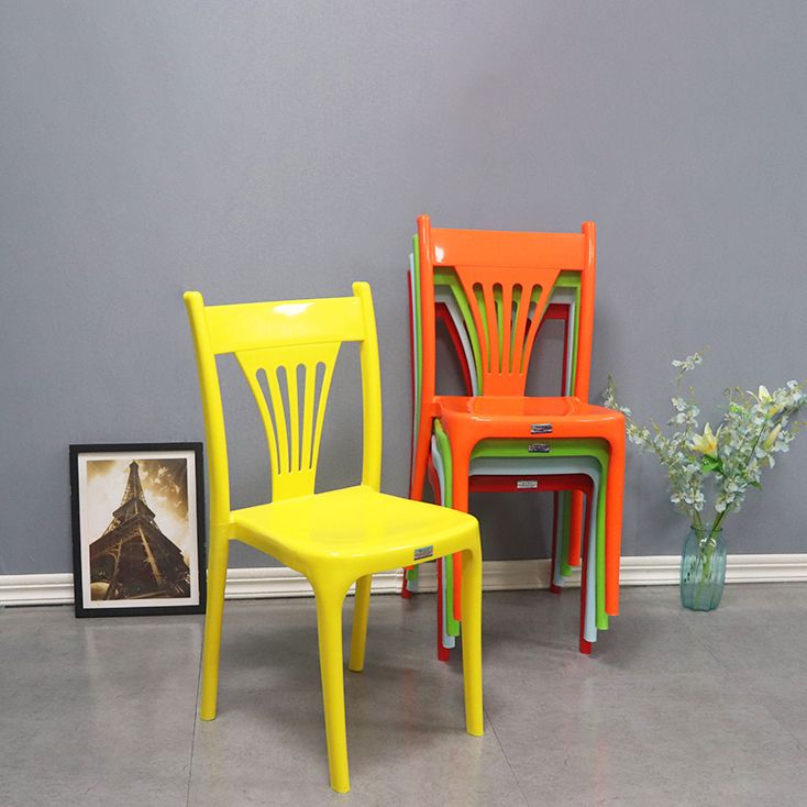 Contemporary Style Plastic Dining Armless Chair Slat Back Dining Stackable Chairs for Home Clearhalo ' kitchen&dining_furn' 'Dining Chairs' 'Dining Tables & Seating' 'dining_chair' 'furn' 'furn_dining_chair' 'Furniture' 'furniture_dining_chair' 'Kitchen & Dining Furniture' 'kitchen' 1200x1200_3864df50-14b1-4210-be6f-43a4c876b220