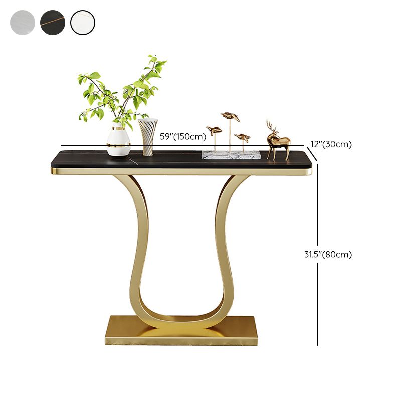 Mesa de acento de consola rectángulo Tabla de sofá de consola de acabado antiguo en piedra