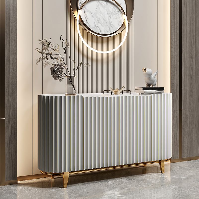 Glam Sideboard Buffet Stone Top Wood Sideboard Cabinet with Shelves Clearhalo 'buffet_sideboard' 'Buffets & Sideboards' 'furn' 'furn_buffet_sideboard' 'Furniture' 'Kitchen & Dining Furniture' 1200x1200_38662e1f-49c8-4912-a75b-7551da292cca