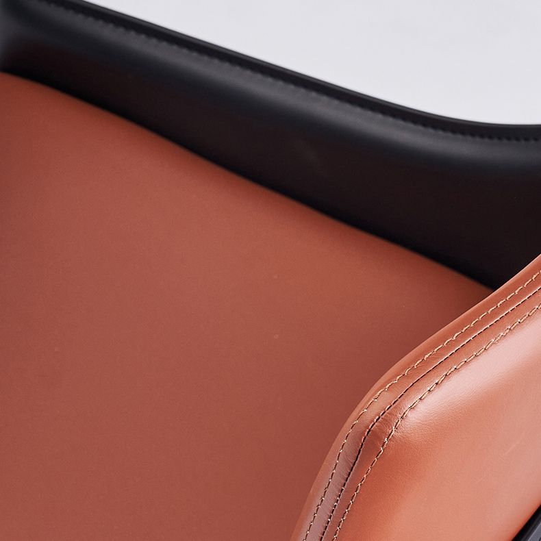 Modern Metal Dining Chair Leather Arm Dining Room Chair for Home Use Clearhalo ' kitchen&dining_furn' 'Dining Chairs' 'Dining Tables & Seating' 'dining_chair' 'furn' 'furn_dining_chair' 'Furniture' 'furniture_dining_chair' 'Kitchen & Dining Furniture' 'kitchen' 1200x1200_38664ed0-2de1-456b-a7a8-4118d3751e03