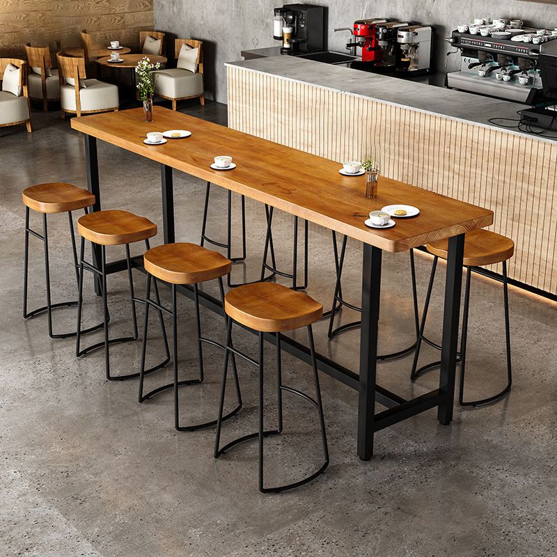 1/9 pezzi sgabello da bar e tavolo set da tavolo rettangolare pub