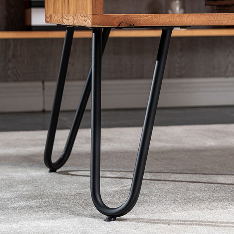 Meuble TV de rangement ouvert, Console multimédia industrielle, meuble TV pour salon
