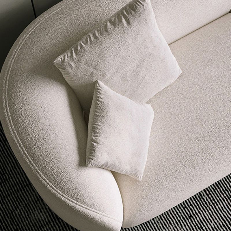 Scandinavian Tuxedo Arm Sofa with Chaise 27.56" H White Curved Sofa Clearhalo 'furn' 'furn_sectionals' 'Furniture' 'Living Room Furniture' 'Sectionals' 1200x1200_3869f995-4b45-419b-b08c-20b63875867c