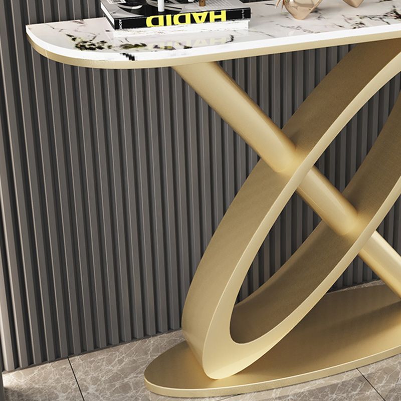 Console in ardesia glam Tabella 11,8 "W Half Moon Reshent Console