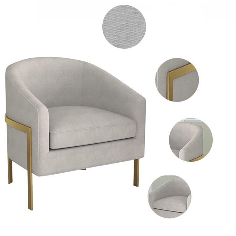 Linen Barrel Chair 23.62" Wide Arms Included Chair with Basic Four Leg