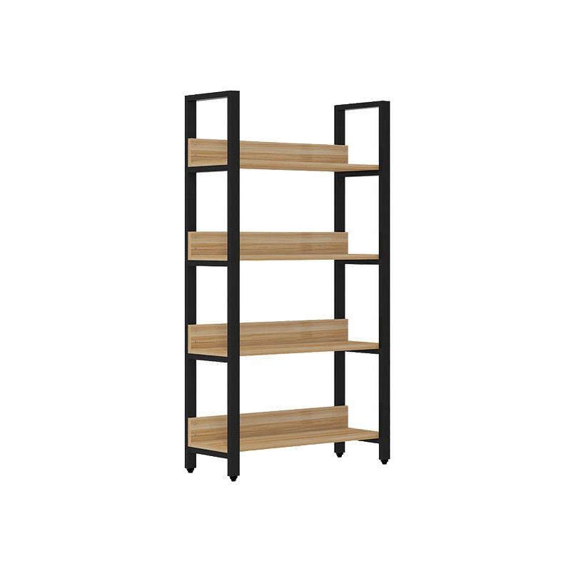 Metal and Wooden Shelf Bookcase Open Modern Brown Book Shelf for Office Clearhalo 'Bookcases' 'furn' 'furn_bookcases' 'Furniture' 'Office Furniture' 1200x1200_386e4794-5cee-450d-b971-4b4dd9f6b299